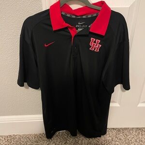 Nike University of Houston Men’s Polo, Red/Black Dri-Fit